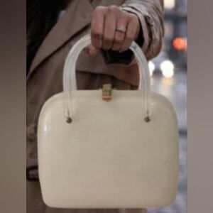 Vintage Lucite Box Purse Circa 1950s.  Lewisid Jewel Llewellyn INC NYC